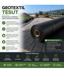 Geotextil tesut, rezistenta la tractiune 30 kN/m, 5.3 x 100 metri , 530mp/rola